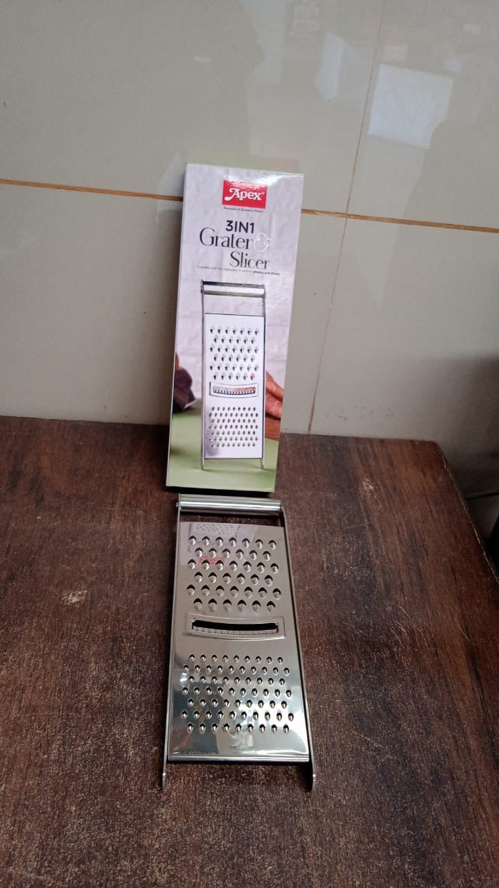 Apex Stainless Steel Grater & Slicer (3 in 1) Apex Stainless Steel Grater & Slicer (3 in 1)